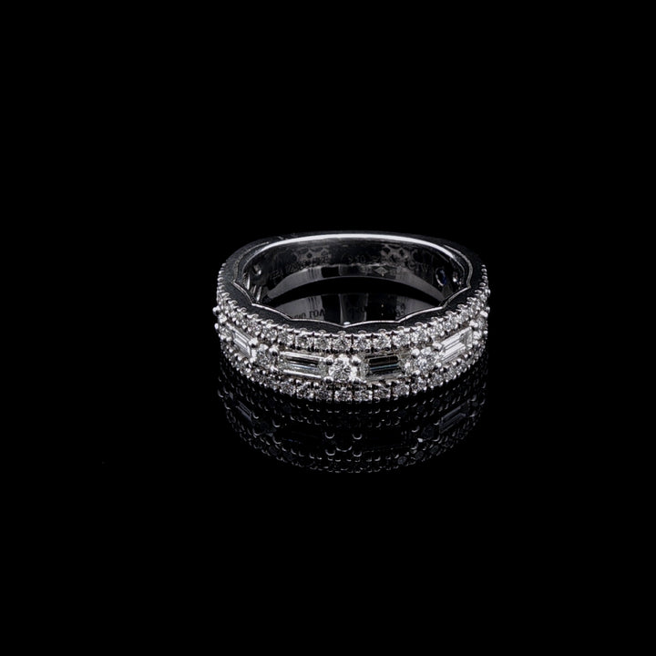 Vera Wang Platinum Diamond Baguette and Brilliant Cut Half Eternity Ring, 0.95ct