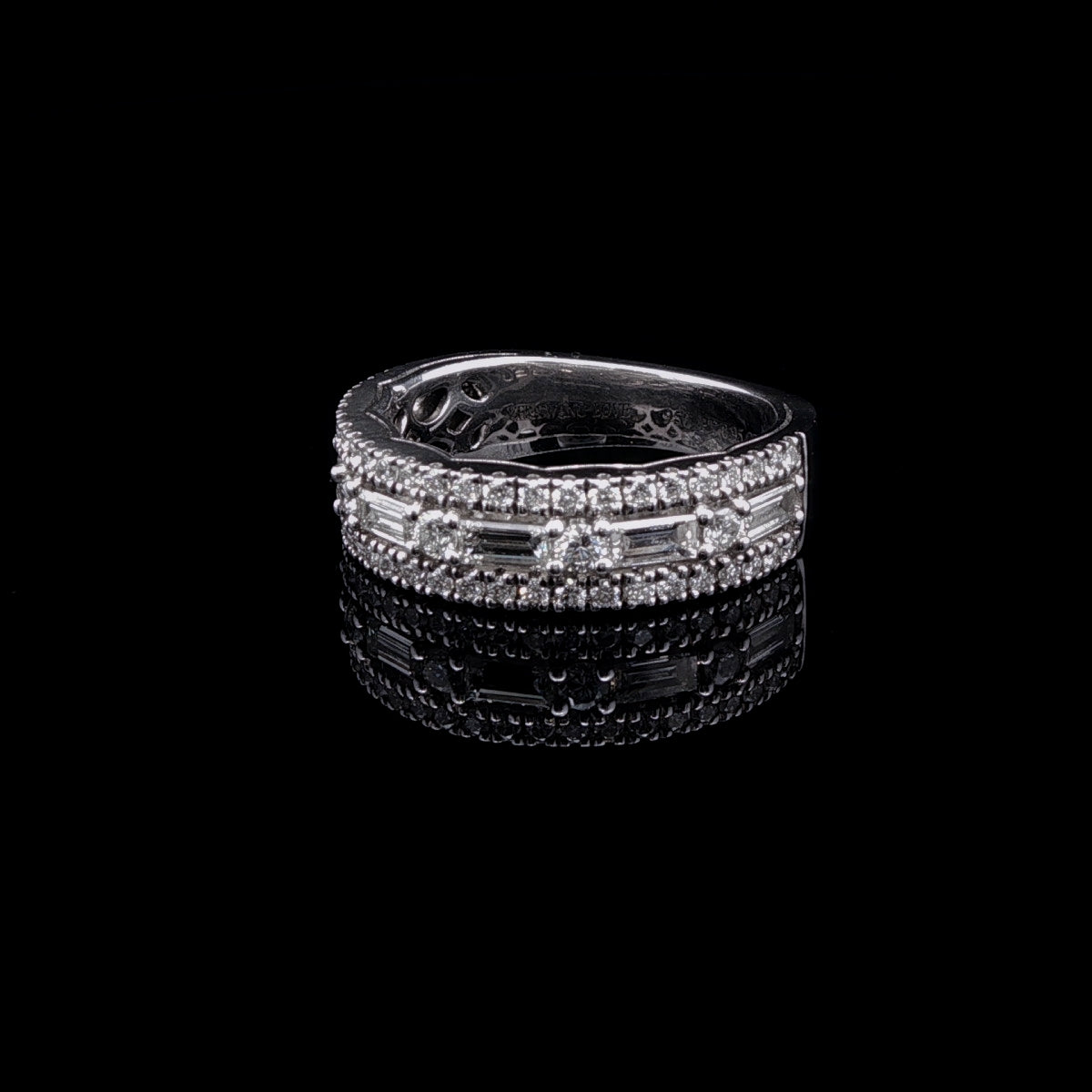 Vera Wang Platinum Diamond Baguette and Brilliant Cut Half Eternity Ring, 0.95ct