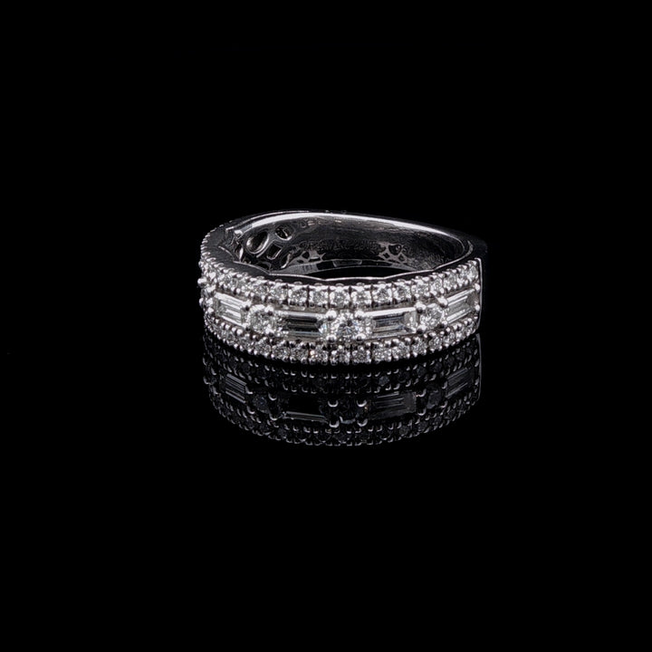 Vera Wang Platinum Diamond Baguette and Brilliant Cut Half Eternity Ring, 0.95ct