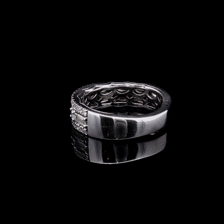 Vera Wang Platinum Diamond Baguette and Brilliant Cut Half Eternity Ring, 0.95ct