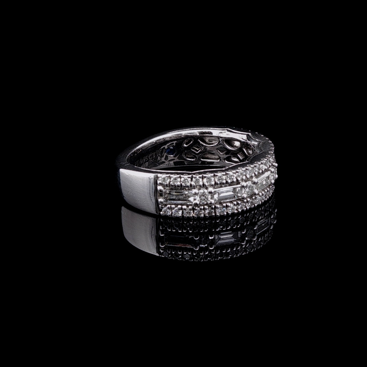 Vera Wang Platinum Diamond Baguette and Brilliant Cut Half Eternity Ring, 0.95ct