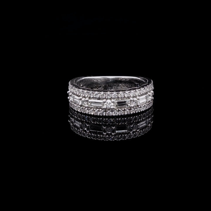 Vera Wang Platinum Diamond Baguette and Brilliant Cut Half Eternity Ring, 0.95ct
