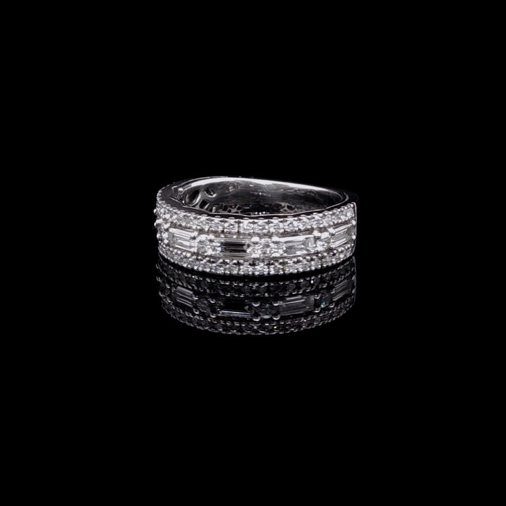 Vera Wang Platinum Diamond Baguette and Brilliant Cut Half Eternity Ring, 0.95ct