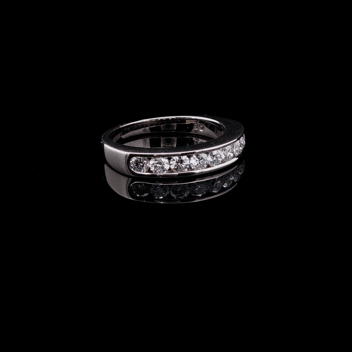 18ct White Gold Nine Brilliant Cut Diamond Channel Set Half Eternity Ring, 0.55ct