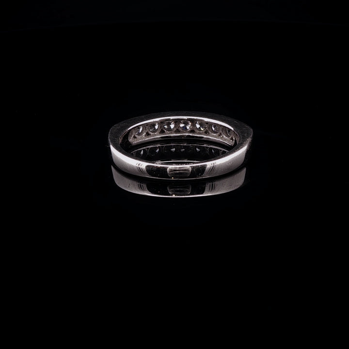18ct White Gold Nine Brilliant Cut Diamond Channel Set Half Eternity Ring, 0.55ct