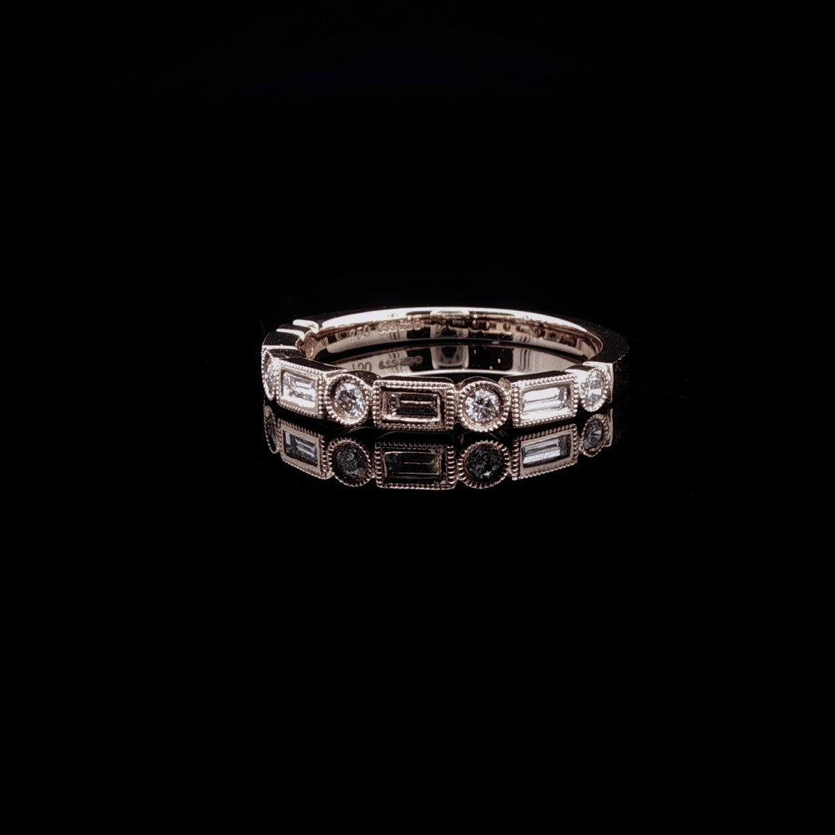 18ct Rose Gold Art Deco Style 0.30ct Diamond Nine Stone Eternity Ring