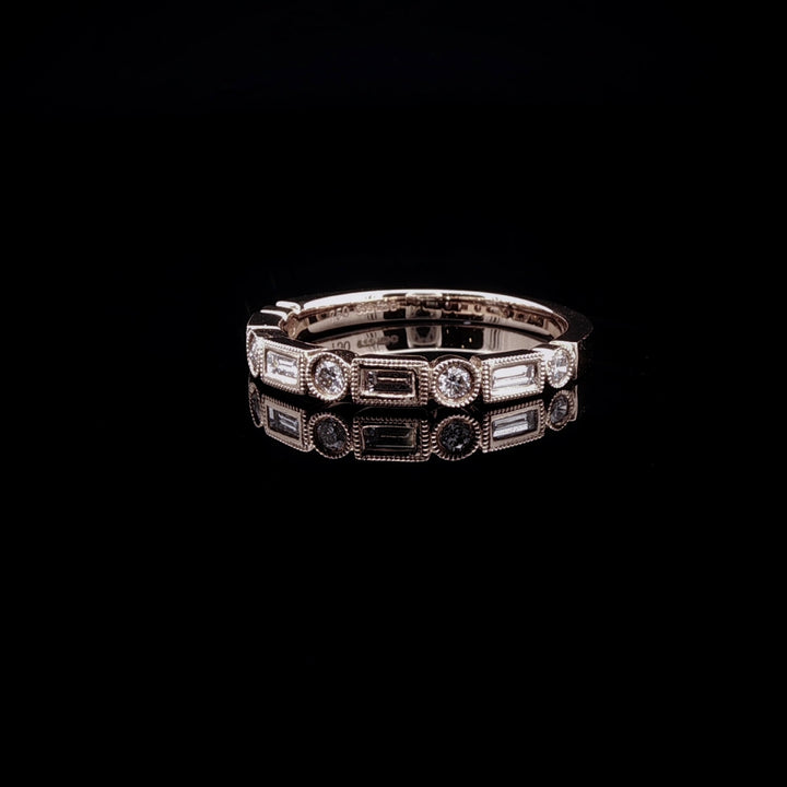 18ct Rose Gold Art Deco Style 0.30ct Diamond Nine Stone Eternity Ring