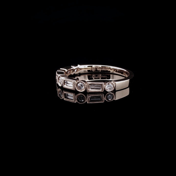 18ct Rose Gold Art Deco Style 0.30ct Diamond Nine Stone Eternity Ring