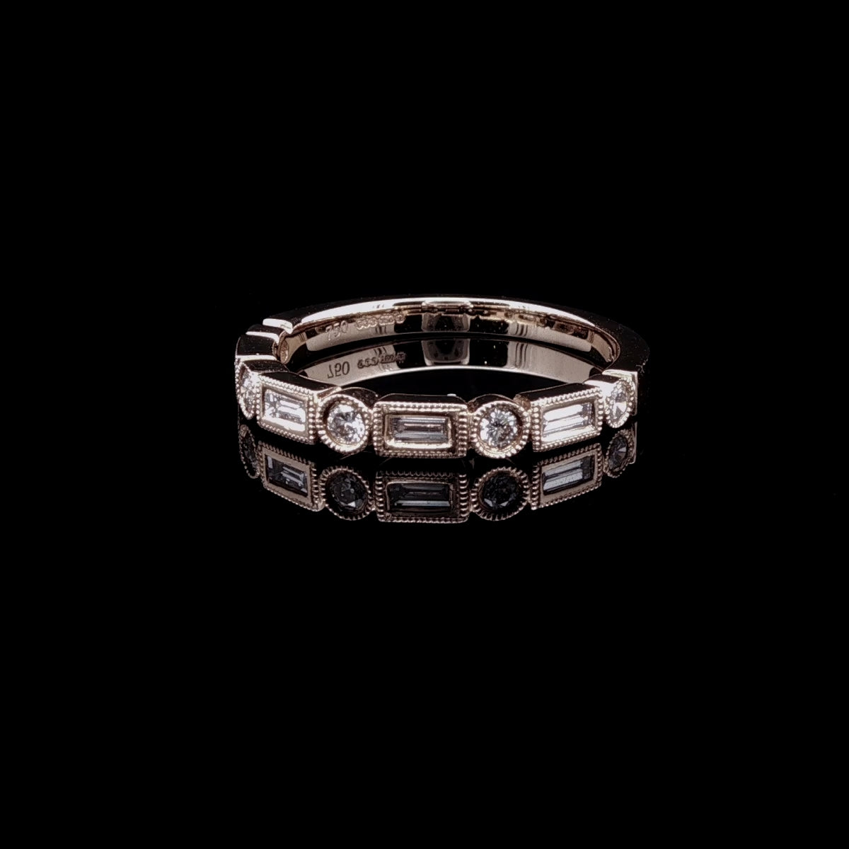 18ct Rose Gold Art Deco Style 0.30ct Diamond Nine Stone Eternity Ring