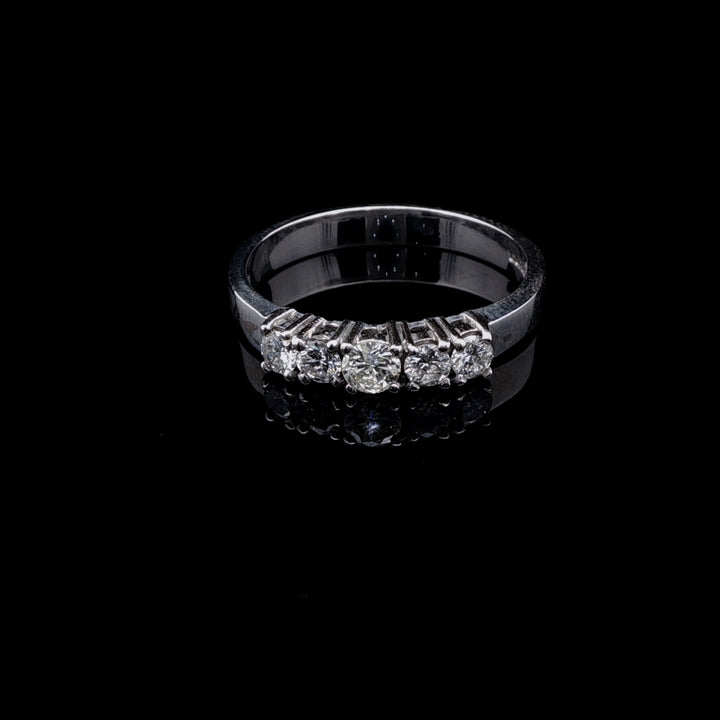 18ct White Gold Five Stone Brilliant Cut Diamond Ring