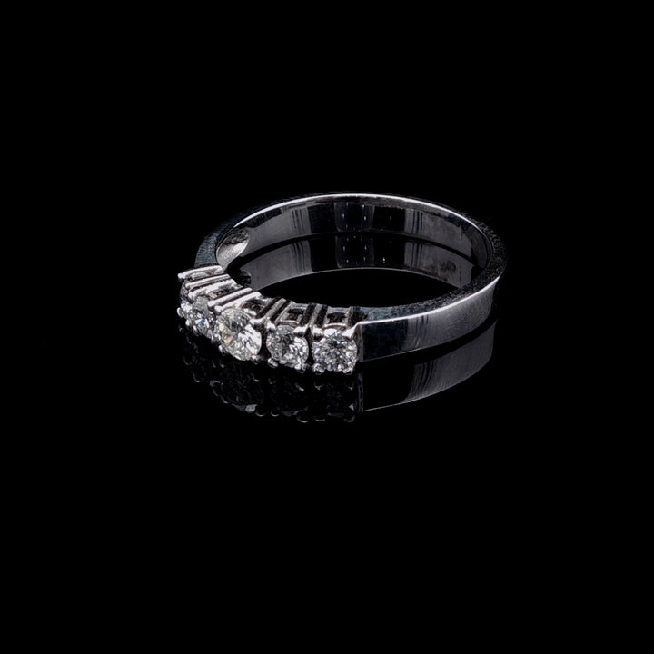18ct White Gold Five Stone Brilliant Cut Diamond Ring