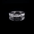 18ct White Gold Half Eternity Ring with Five Channel Set Princess Cut Diamonds