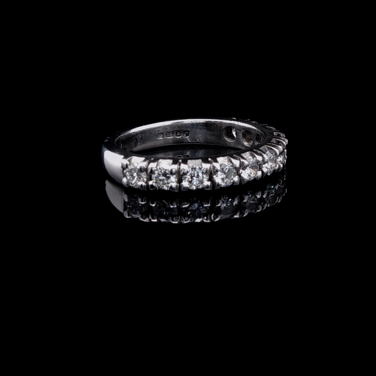 18ct White Gold Half Eternity Ring with Eleven Claw Set Brilliant Cut Diamonds