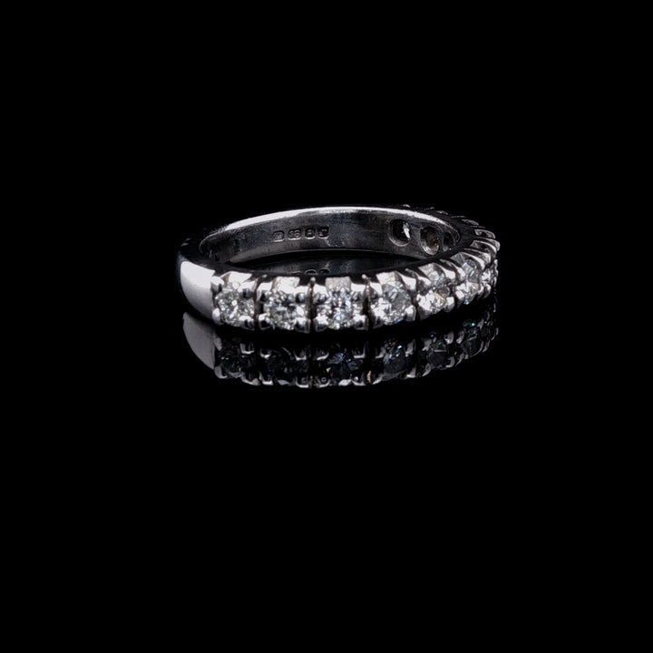 18ct White Gold Half Eternity Ring with Eleven Claw Set Brilliant Cut Diamonds