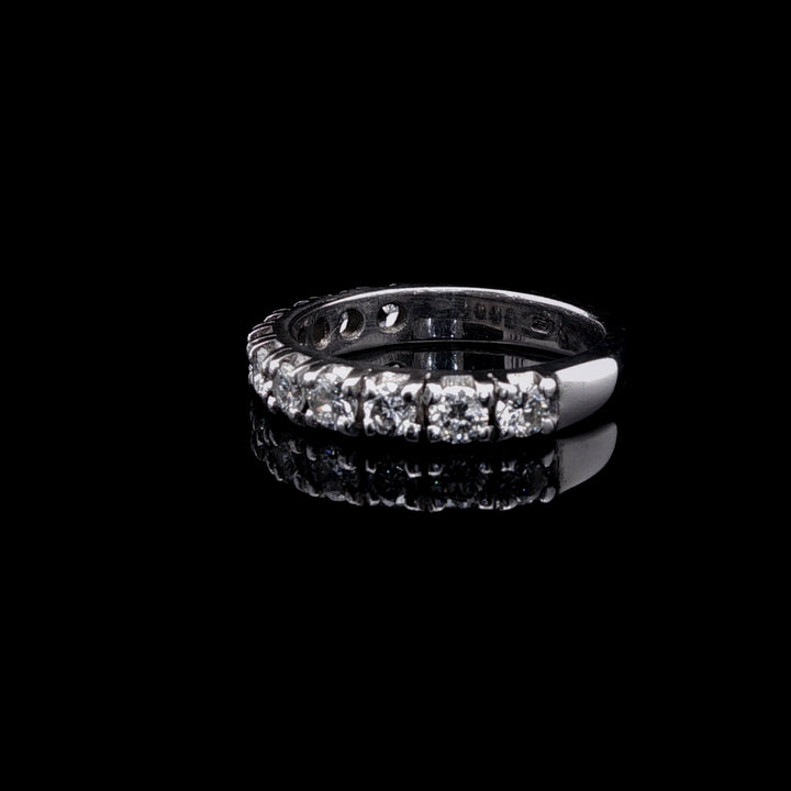 18ct White Gold Half Eternity Ring with Eleven Claw Set Brilliant Cut Diamonds
