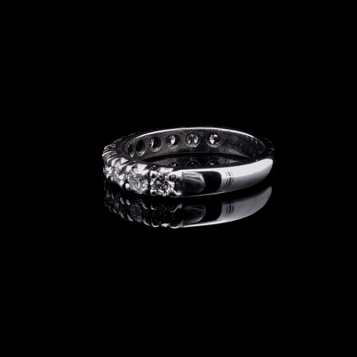 18ct White Gold Half Eternity Ring with Eleven Claw Set Brilliant Cut Diamonds
