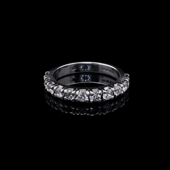18ct White Gold Half Eternity Ring with Eleven Claw Set Brilliant Cut Diamonds