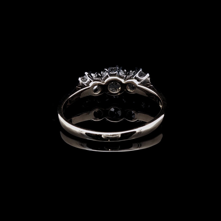 Vintage 18ct Gold and Platinum Three Stone Old Cut Diamond Ring, 1.00ct