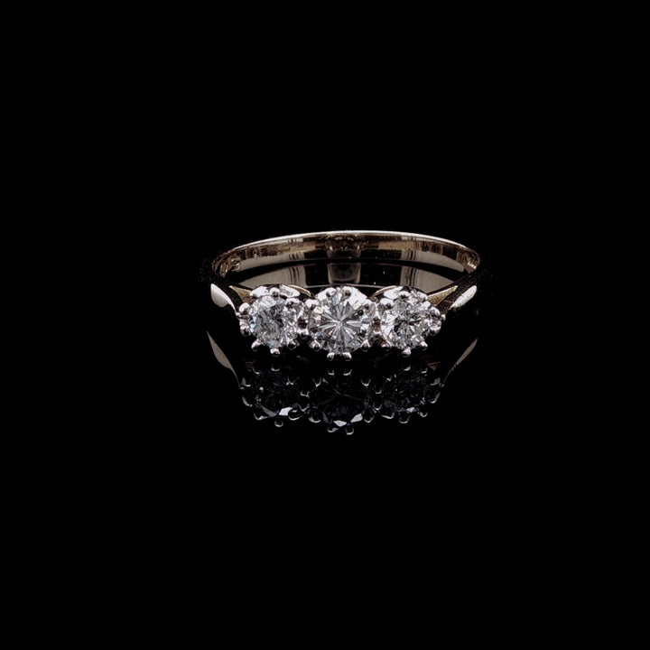 18ct Gold Three Stone Brilliant Cut Diamond Ring, 0.50ct
