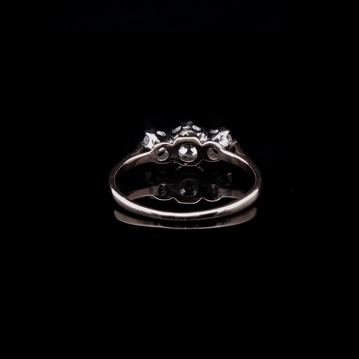 18ct Gold Three Stone Old Cut Diamond Ring, 0.50ct