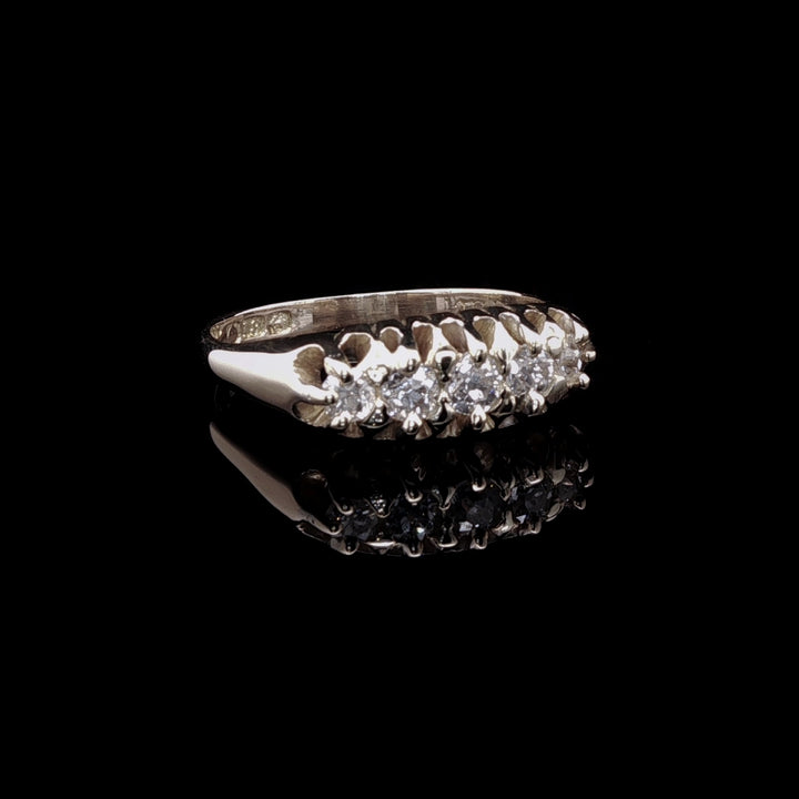Antique 18ct Yellow Gold  Five Stone Old Cut Diamond Ring
