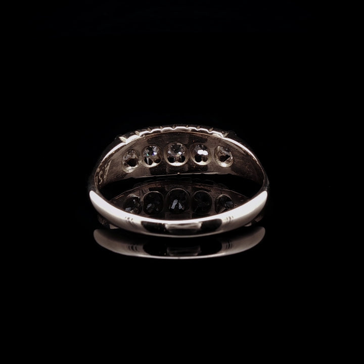 Antique 18ct Yellow Gold  Five Stone Old Cut Diamond Ring