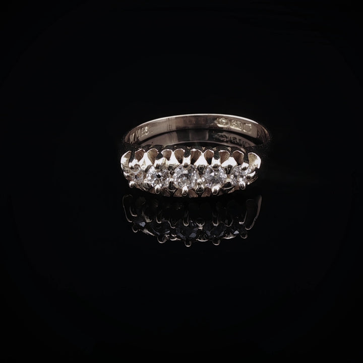 Antique 18ct Yellow Gold  Five Stone Old Cut Diamond Ring