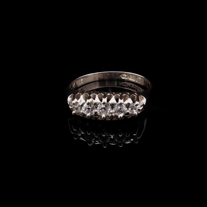 Antique 18ct Yellow Gold  Five Stone Old Cut Diamond Ring
