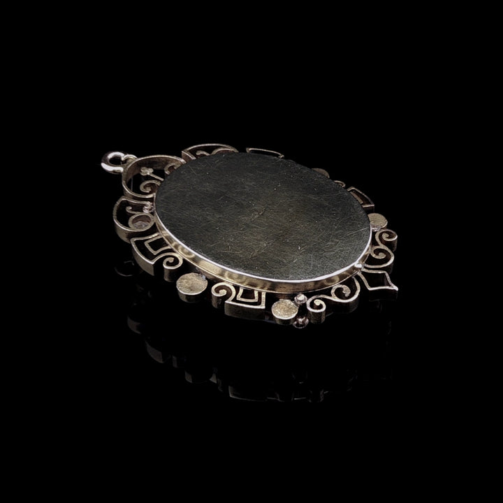 Antique Victorian Sardonyx Cameo Pendant with Seed Pearls in 9ct Yellow Gold, Circa 1890, in Original J. J. Durrant Box
