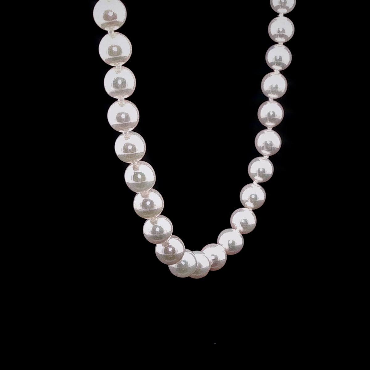 Akoya Pearl Necklace with Gilt Magnetic Clasp, 6-6.5mm
