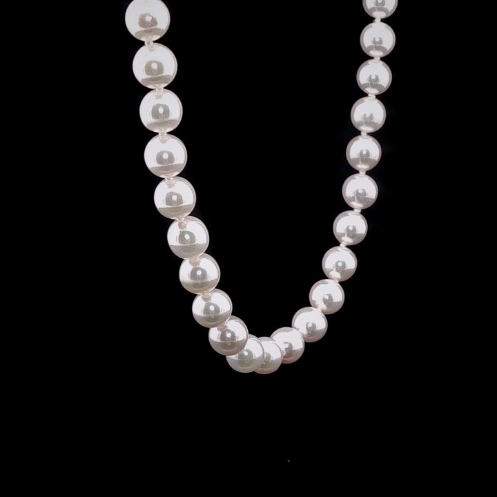 Akoya Pearl Necklace with Gilt Magnetic Clasp, 6-6.5mm