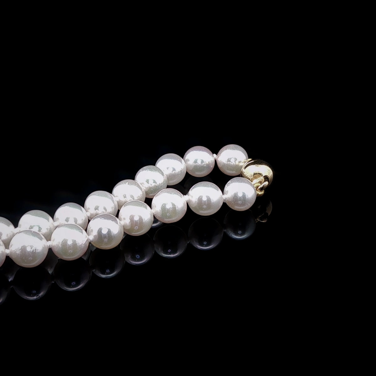 Akoya Pearl Necklace with Gilt Magnetic Clasp, 6-6.5mm