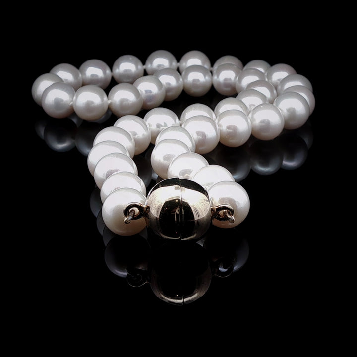 Freshwater Pearl Necklace with Sterling Silver Magnetic Clasp, 11-12mm