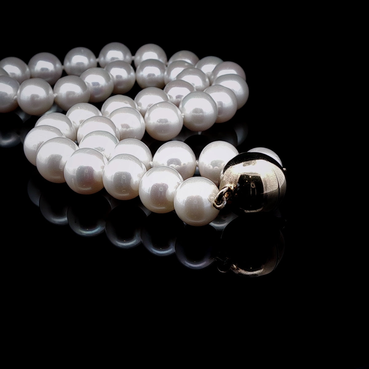 Freshwater Pearl Necklace with Sterling Silver Magnetic Clasp, 11-12mm