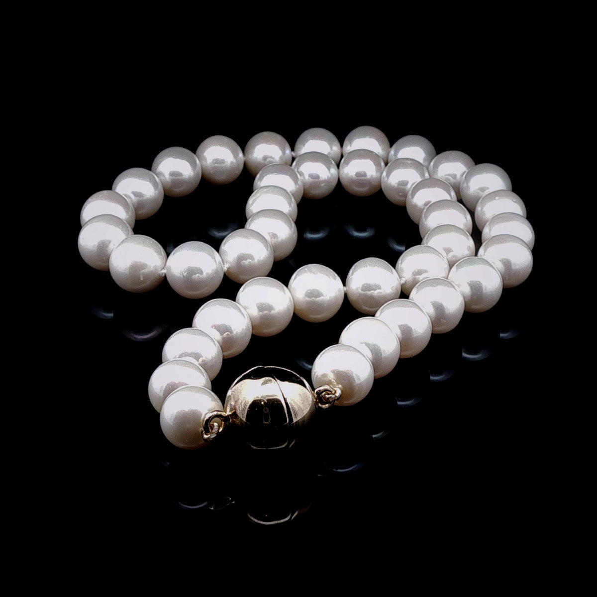 Freshwater Pearl Necklace with Sterling Silver Magnetic Clasp, 11-12mm