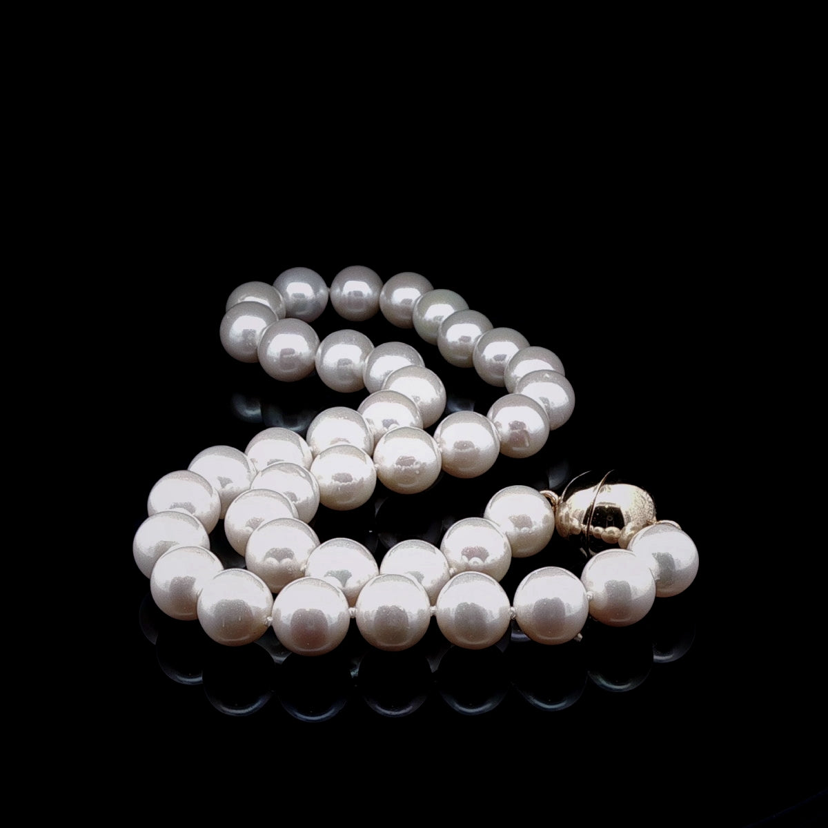 Freshwater Pearl Necklace with Sterling Silver Magnetic Clasp, 11-12mm