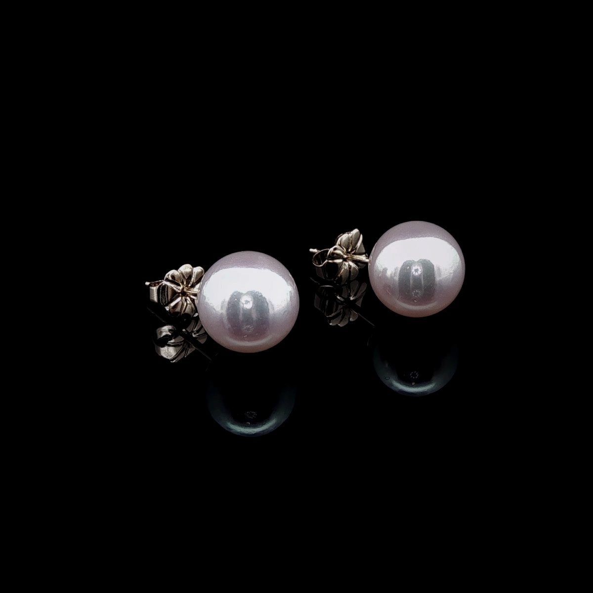 18ct Yellow Gold AAA Akoya Pearl Earrings, 9-9.5mm