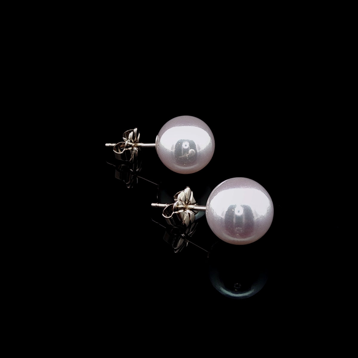 18ct Yellow Gold AAA Akoya Pearl Earrings, 9-9.5mm