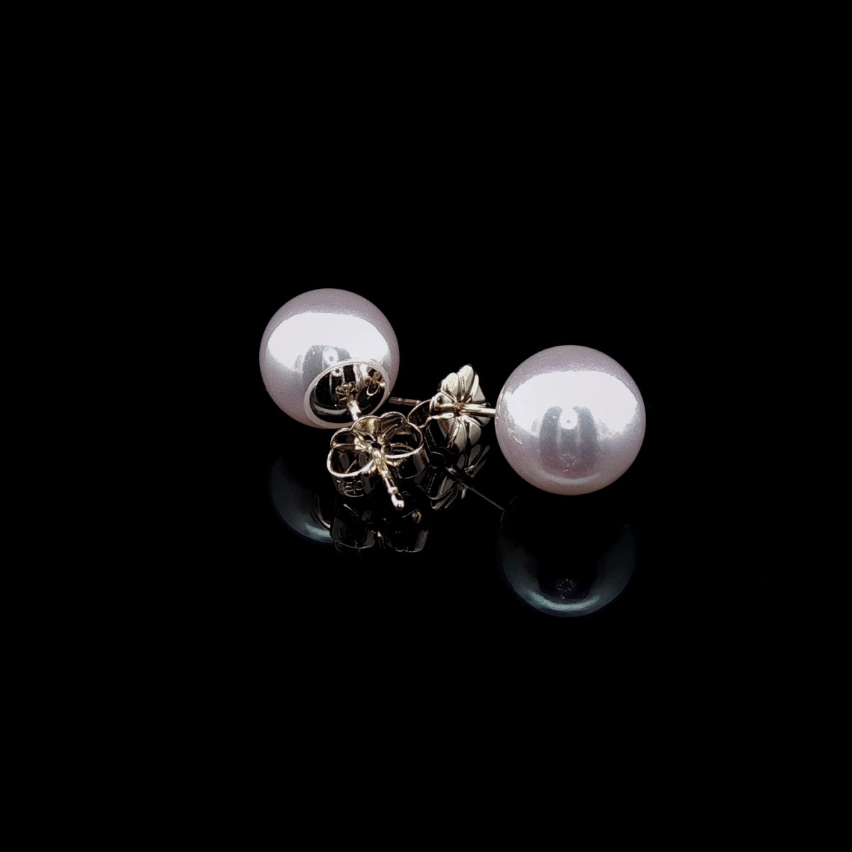 18ct Yellow Gold AAA Akoya Pearl Earrings, 9-9.5mm
