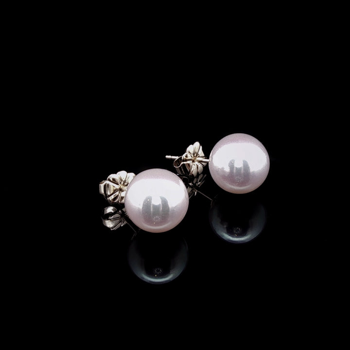 18ct Yellow Gold AAA Akoya Pearl Earrings, 9-9.5mm