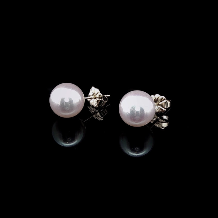 18ct Yellow Gold AAA Akoya Pearl Earrings, 9-9.5mm