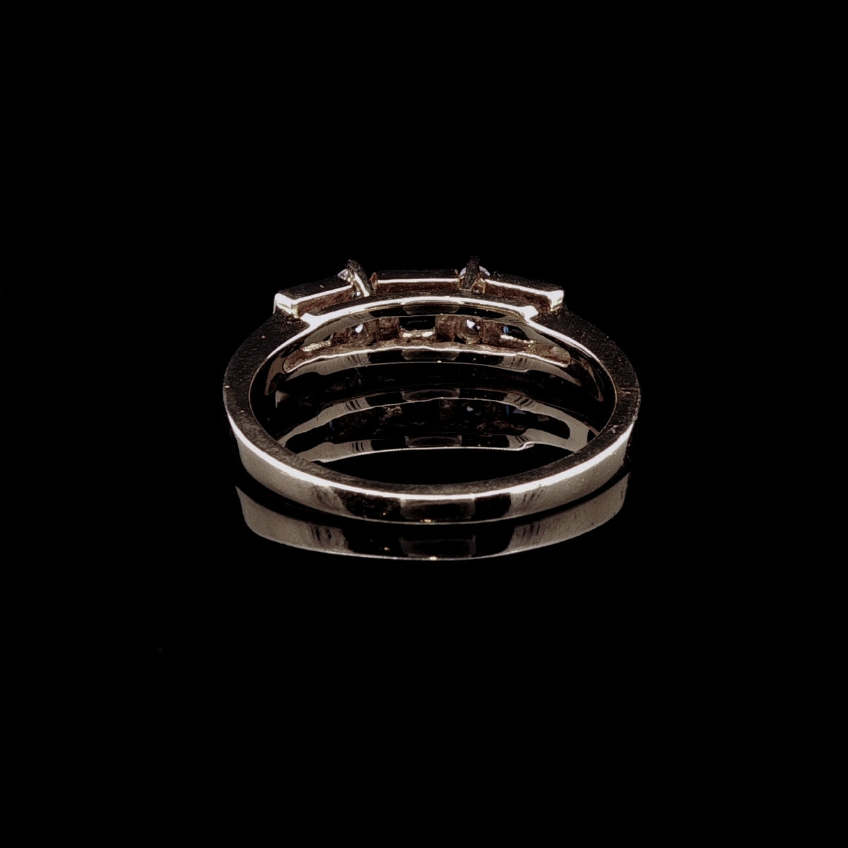18ct Yellow Gold Seven Stone Sapphire and Diamond Ring