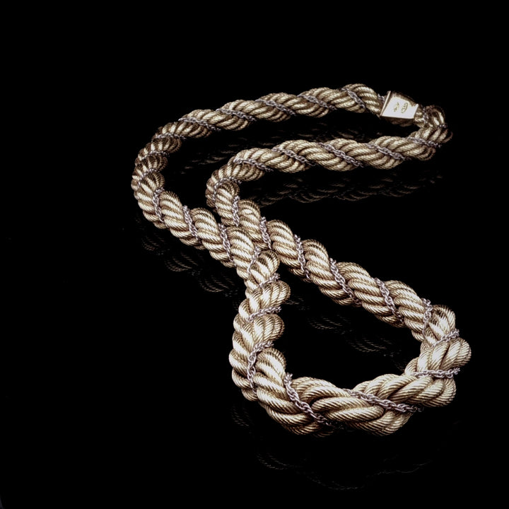 Vintage 18ct Gold Rope Chain Necklace, 48.8g