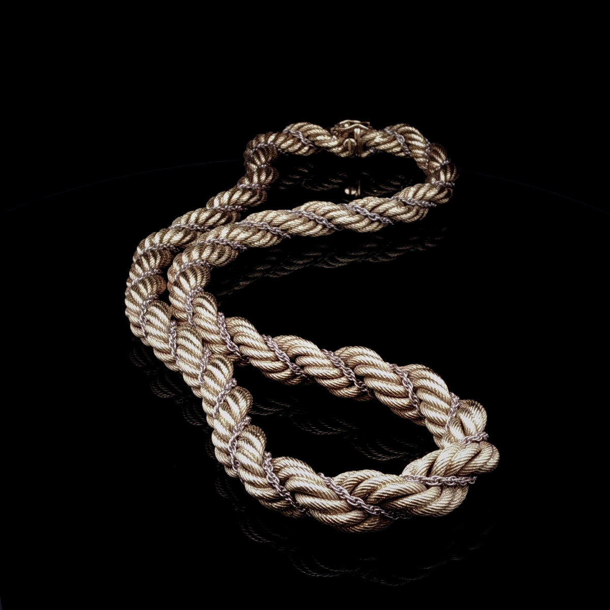 Vintage 18ct Gold Rope Chain Necklace, 48.8g