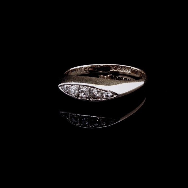 Antique Edwardian 18ct Yellow Gold Five Stone 0.15ct Old Cut Diamond Ring, Circa 1910