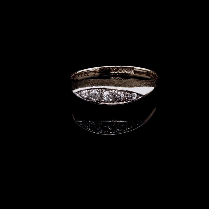 Antique Edwardian 18ct Yellow Gold Five Stone 0.15ct Old Cut Diamond Ring, Circa 1910