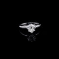 Antique Platinum Heart Cut Diamond Ring, 1.05ct