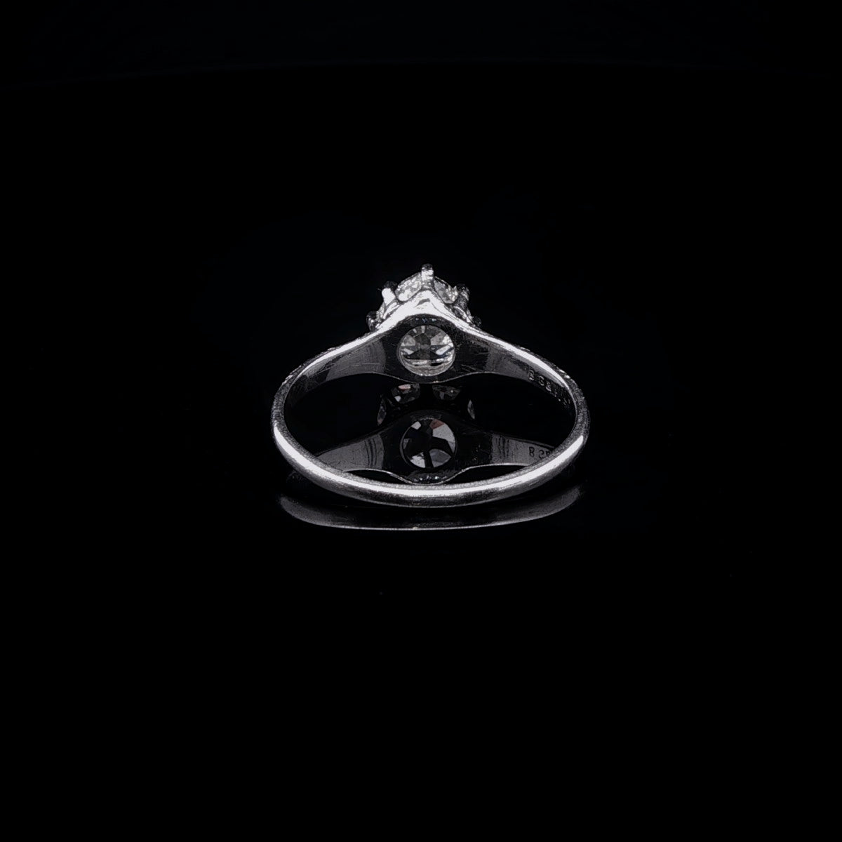 Antique Platinum Heart Cut Diamond Ring, 1.05ct