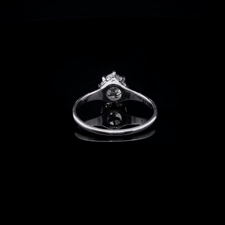 Antique Platinum Heart Cut Diamond Ring, 1.05ct