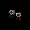 18ct Yellow Gold Oval Sapphire and Diamond Cluster Earrings